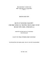 Quản lý giáo dục đạo đức cho học sinh các trường Trung học cơ sở huyện Yên Châu tỉnh Sơn La