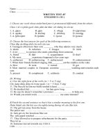 bài kiểm tra tiếng anh 12 theo đổi mới phương pháp