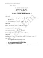 Đề thi Giải tích 2 ngành Vật lý học K37 (HCMUP)