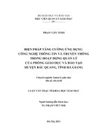 Biện pháp tăng cường ứng dụng công nghệ thông tin và truyền thông trong hoạt động quản lý của Phòng GD&ĐT huyện Bắc Quang, tỉnh Hà Giang