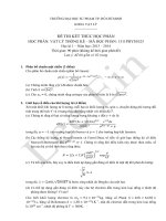 Đề thi kết thúc học phần Vật lý thống kê 2013-2014 (HCMUP)