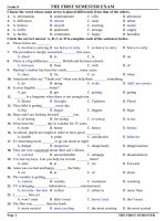 đề ôn tiếng anh lớp 8,đề thi số 17