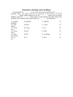 ENGLISH 10   READING TEST NUMBER 1