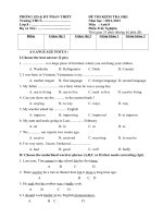 đề thi học kì 1 anh văn lớp 8, đề tham khảo số 26