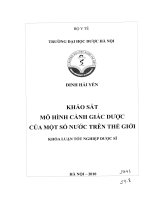 Khảo sát mô hình cảnh giác dược của một số nước trên thế giới