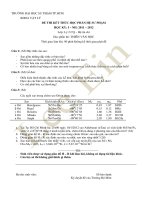 Đề thi kết thúc học phần Thiên văn 2011 - ĐHSPTPHCM