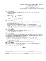 Toán ĐỀ THI TUYỂN SINH LỚP 10 THPT CHUYÊN NĂM HỌC 2015  2016