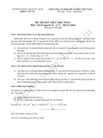 Đề thi kết thúc học phần Vật lý nguyên tử hệ Cử nhân k32 (HCMUP)