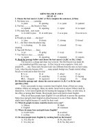 KIỂM TRA HK II ANH 8, đề tham khảo 45