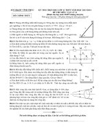 ĐỀ THI CHỌN HSG MÔN VẬT LÝ LỚP 11 THPT NĂM HỌC 2013-2014