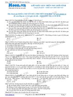 30 câu hỏi trắc nghiệm Liên kết gen trên NST giới tính