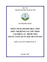 Phân tích chi phí trực tiếp điều trị bệnh ung thư phổi tại khoa a5