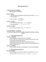 đề ôn tập học kì 2 lớp 12 môn toán, đề thi thử số 2