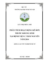 Phân tích hoạt động kê đơn thuốc kháng sinh tại bệnh viện c thái nguyên năm 2014