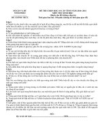 Đề thi chọn học sinh giỏi môn sinh học lớp 10 năm 2010-2011