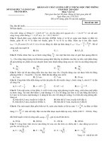 KHẢO SÁT CHẤT LƯỢNG vật lý LỚP 12 TRUNG HỌC PHỔ THÔNG