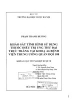 Khảo sát tình hình sử dụng thuốc điều trị ung thư đại trực tràng tại khoa a6