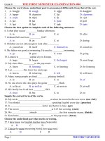 đề ôn tiếng anh lớp 8,đề thi số 6