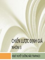 lập kế hoạch định giá cho sản phẩm Hoạt huyết dưỡng não của Traphaco