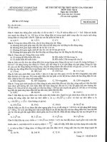 Đề thi thử quốc gia lần 1 - 2015 - Môn Vật lý - Sở GD&ĐT Bắc Ninh - Bắc Ninh