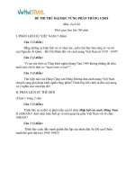 Đề THI THỬ TỪNG PHẦN môn Lịch Sử tháng 1 2014