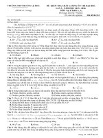 Đề thi thử lần 3 - 2014 - Môn Vật lý - Trường THPT Hoàng Lệ Kha - Thanh Hóa