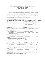 đề thi hk 2 tiếng anh lớp 6,đề tham khảo số 10