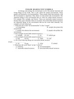 ENGLISH  READING TEST NUMBER 11