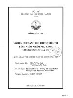 Nghiên cứu sàng lọc thuốc điều trị bệnh viêm nhiễm phụ khoa có nguồn gôc cây cỏ