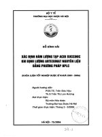 Xác định hàm lượng tạp acid succinic khi định lượng artesunat nguyên liệu bằng phương pháp HPLC