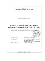 Nghiên cứu về đặc điểm thực vật thành phần hóa học dược liệu chỉ thiên