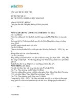 Đề thi thử Đại học môn Lịch Sử CLB Sử học trẻ- năm 2013