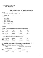 TRƯỜNG THPT lương phú CÂU HỎI và đáp án CHO NGÂN HÀNG ĐỀ THI KỲ THI THPT QUỐC GIA NĂM HỌC 2014-2015 môn tiếng anh