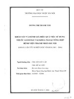 Khảo sát và đánh giá hiệu quả việc sử dụng thuốc giảm đau tại khoa tổng hợp bệnh viện thanh nhàn hà nội