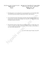 Đề thi Vật lý nguyên tử hạt nhân hệ ngoài SP năm 2002-2003 (HCMUP)