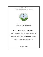 Xây dựng phương pháp phân tích phát hiện nhanh thuốc giả bằng phổ raman