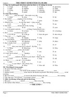 đề kiểm tra hk 1 tiếng anh 6, bộ đề số 4