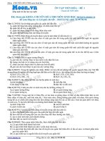 Đề 1 Câu hỏi trắc nghiệm Tiến Hóa