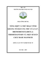 Tổng hợp và thử hoạt tính kháng tế bào ung thư của 5  (3 bromobenzyliden)  2 thiohydantoin và một số dẫn chất base mannich