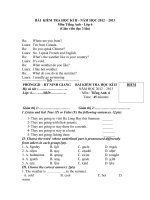 đề thi hk 2 tiếng anh lớp 6,đề tham khảo số 125 doc