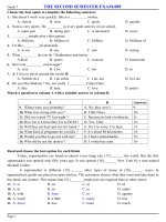 đề tham khảo anh văn lớp 7,đề số  9