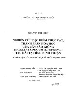 Nghiên cứu đặc điểm thực vật thành phần hoá học của cây xào giông (murraya koenigil (l ) spreng ) thu hái tại tỉnh ninh thuận