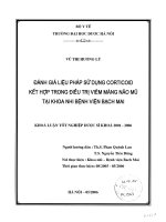 Đánh giá liệu pháp sử dụng corticoid kết hợp điều trị viêm màng não mủ tại khoa nhi bệnh viện bạch mai