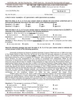 thi thử Tiếng Anh Chuyên Đh Vinh lần 4