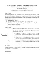 Đề thi Quang học HK2 12-13 ĐH Sư phạm
