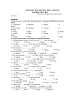 đề tham khảo ôn thi hsg tiếng anh 8, test 60