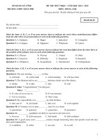 20 đề luyện thi Anh THPT Hà Tĩnh Đề 03