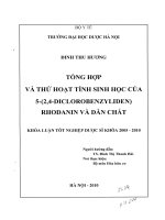 Tổng hợp và thử hoạt tính sinh học của 5   (2,4  diclorobenzyliden) rhodanin và dẫn chất