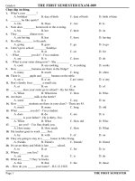 đề kiểm tra hk 1 tiếng anh 6, bộ đề số 9