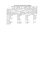 ENGLISH 10   READING TEST NUMBER 4